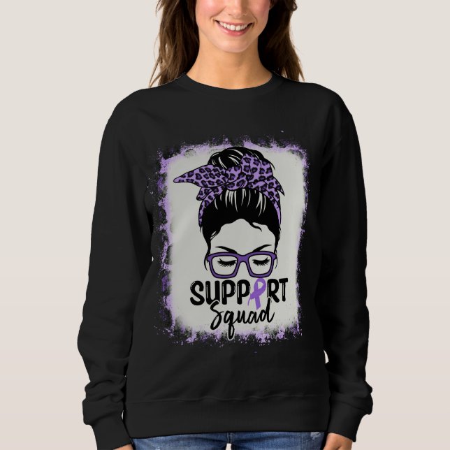 Sweatshirt Support Squad Messy Bun Purple Lupus Sensibilisati (Devant)
