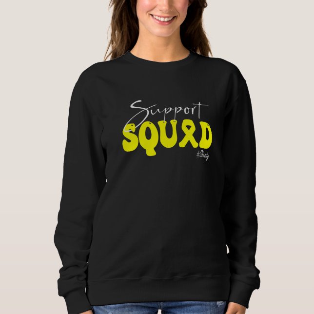 Sweatshirt Support Squad Obesity Awareness Yellow Ribbon   (Devant)