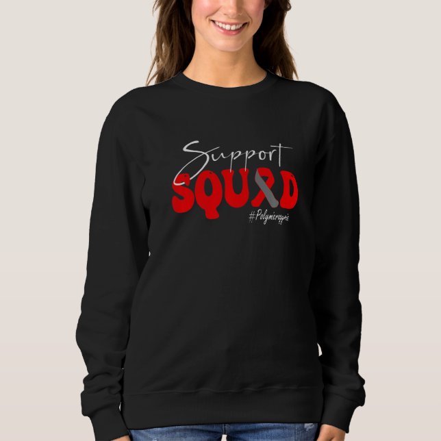 Sweatshirt Support Squad Polymicrogyria Awareness Red & Gray  (Devant)