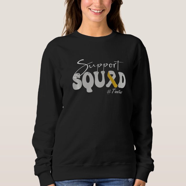 Sweatshirt Support Squad Tinnitus Awareness Silver & Gold Rib (Devant)