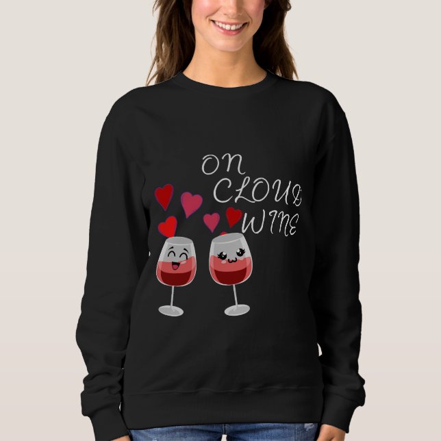 Sweatshirt Sur le vin nuageux Arrière - plan rouge foncé (Devant)