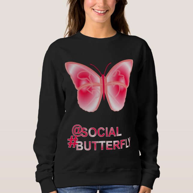 Sweatshirt Sur Social Hashtag Papillon (Devant)