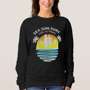 Sweatshirt Surf de soleil de mer vague me rendre heureux surf