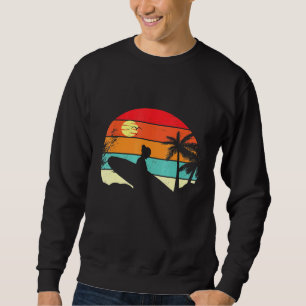 Sweatshirt Surf Rétro Surfer Coucher de soleil Palmier - Surf