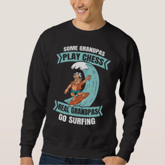 Sweatshirt Surfer Grandfather Surfboard  Waves Surfing Grandp