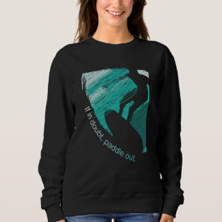 Sweatshirt Surfers Blue Tube Wave Rider Pencil Sketch