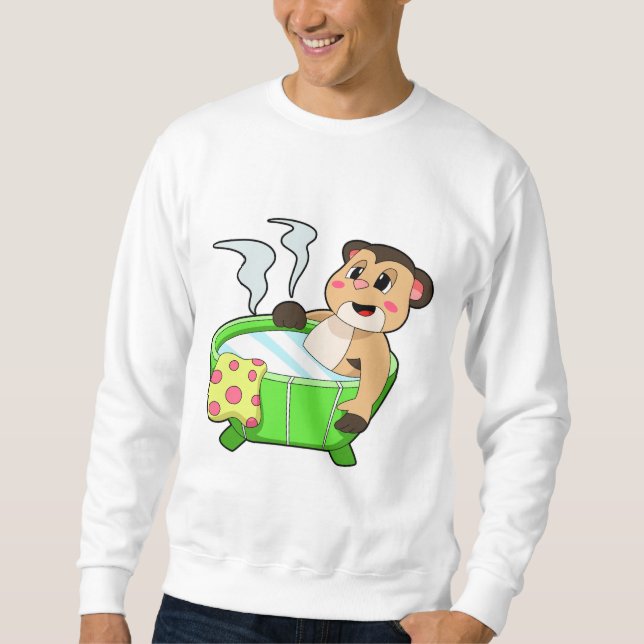 Sweatshirt Suricate au bain dans une baignoire (Devant)