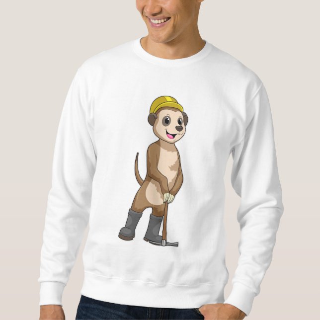 Sweatshirt Suricate en mineur avec pioche (Devant)