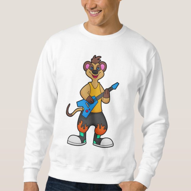Sweatshirt Suricate en musicien avec guitare (Devant)