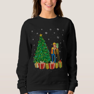 Sweatshirt Surveyor Xmas Arbre Éclairage Santa Hat Surveyor C