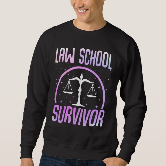 Sweatshirt Survivant de l'école de droit - Drôle étudiant de  (Devant)