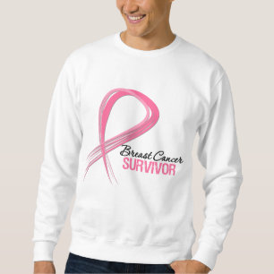 Sweatshirt Survivant grunge de cancer du sein de ruban