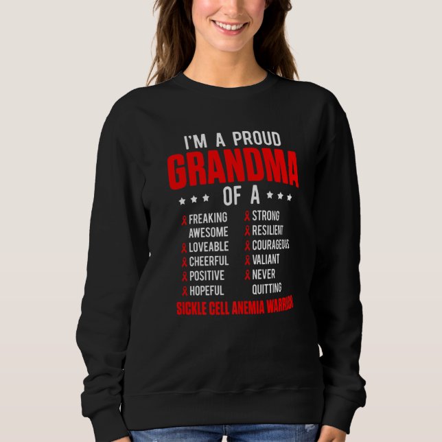 Sweatshirt Survivante de l'anémie falciforme Grand-mère fière (Devant)