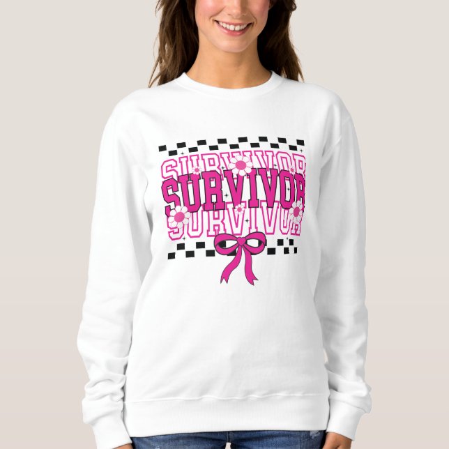 Sweatshirt Survivante du cancer du sein Rose (Devant)