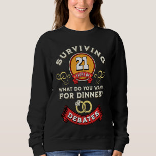 Sweatshirt Survivre 21 Ans De Débats Drôle 21E Mariage A