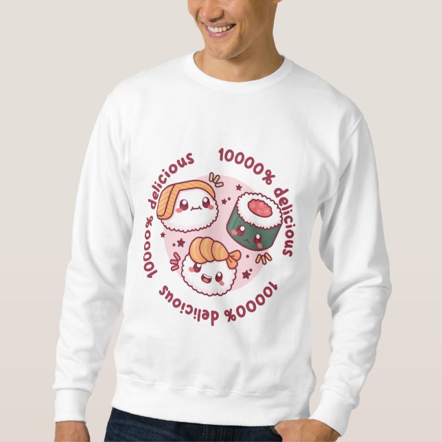 Sweatshirt sushi kawaii avec des citations drôles pour amoure (Devant)