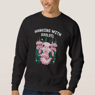Sweatshirt Suspendu avec Axolotl Drôle Humour Salamandre Amph