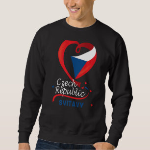 Sweatshirt Svitavy République Tchèque Drapeau De Coeur Lion T