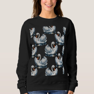 Sweatshirt Swan Birds Design Motif
