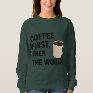 Sweatshirt Sweat-shirt à capuche avec citation sur le café po