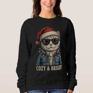 Sweatshirt Sweat-shirt à capuche pour chat de Noël cosy et lu