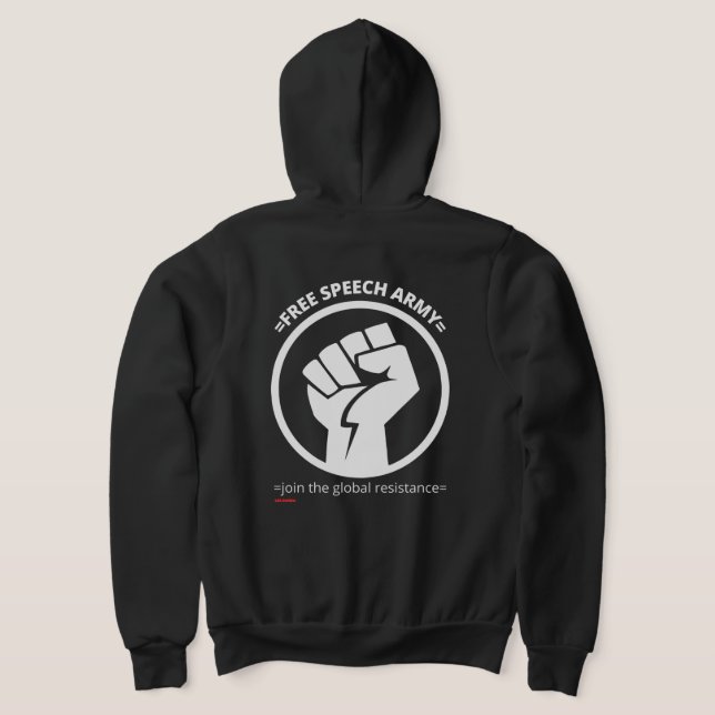 sweatshirt sweat - shirt à capuche zip "FREE SPEEC (Couchage Retour)