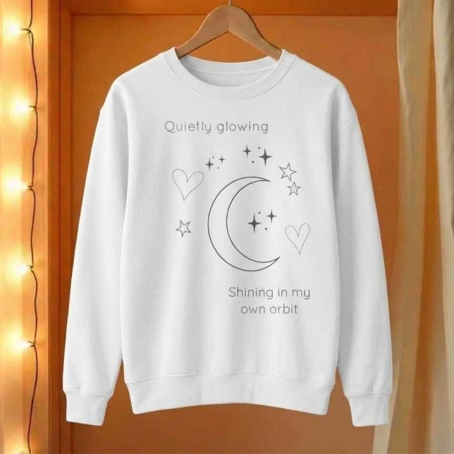 Sweatshirt Sweat-shirt blanc à design céleste personnalisé (Créateur téléchargé)