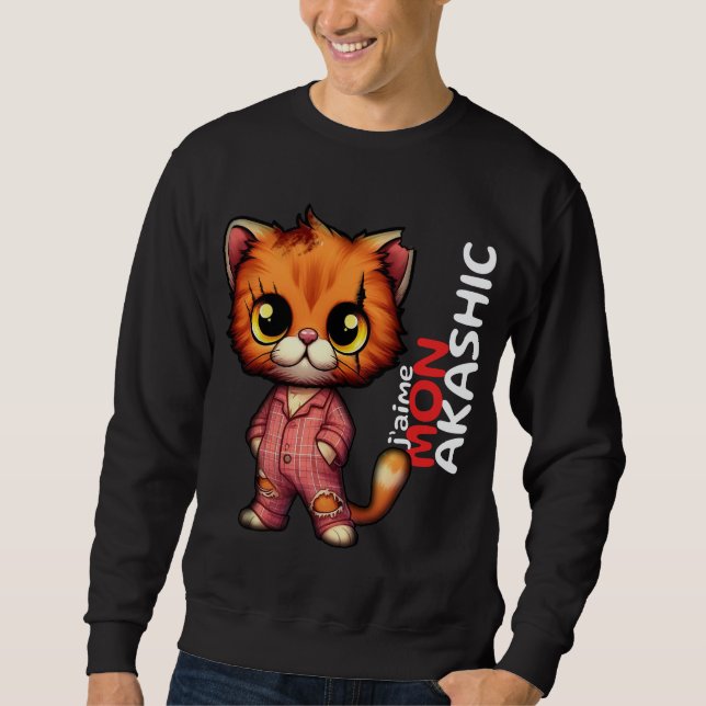 Sweatshirt Sweat-Shirt Chat | J'aime Mon Akashic (Devant)