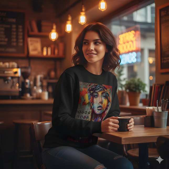 Sweatshirt Sweat-shirt de portrait abstrait Stay Cool (Créateur téléchargé)