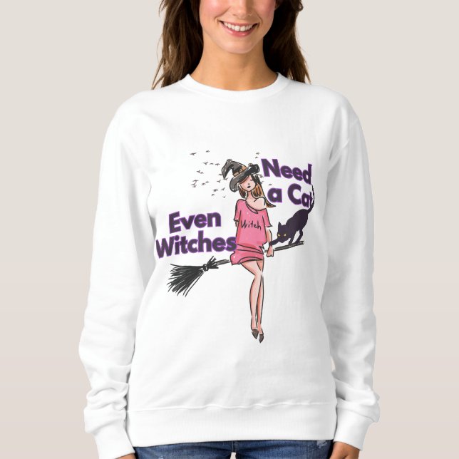 Sweatshirt Sweat-shirt drôle de sorcière d'Halloween (Devant)