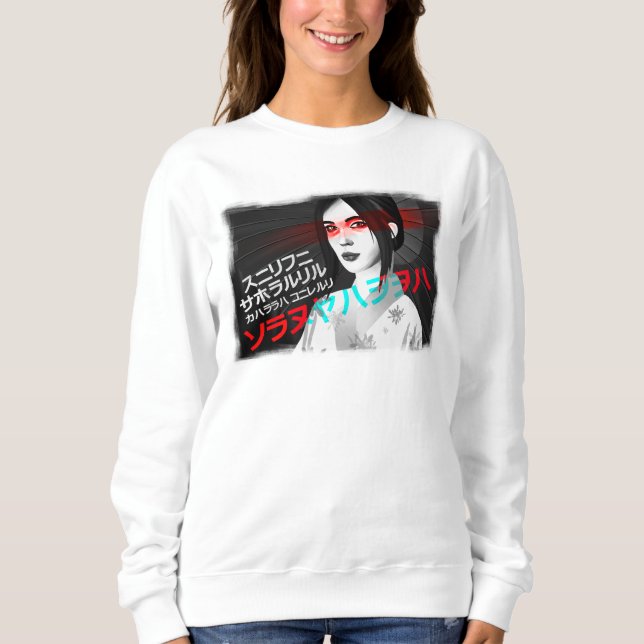 Sweatshirt Sweat-shirt femme japonaise kimono type manga (Devant)