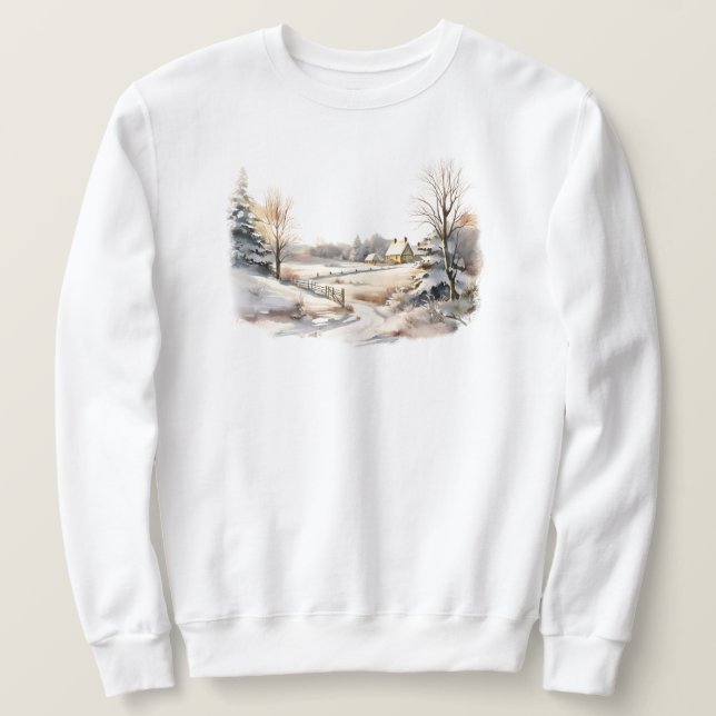 Sweatshirt Sweat-shirt Scène d'Hiver (Design devant)
