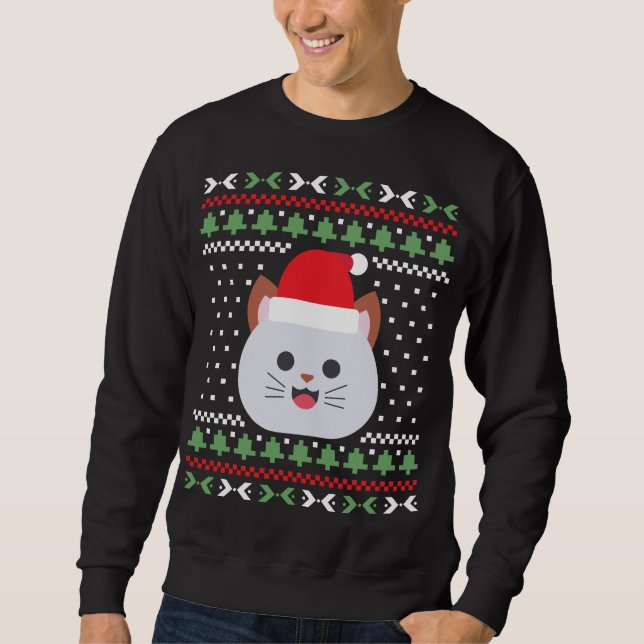 Sweatshirt Sweater de Cat Ugly Christmas (Devant)