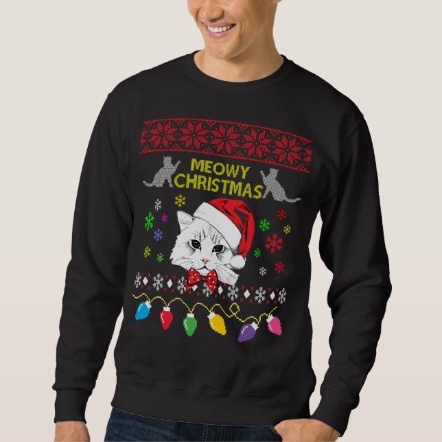 Sweatshirt Sweater de Cat Ugly Christmas (Devant)