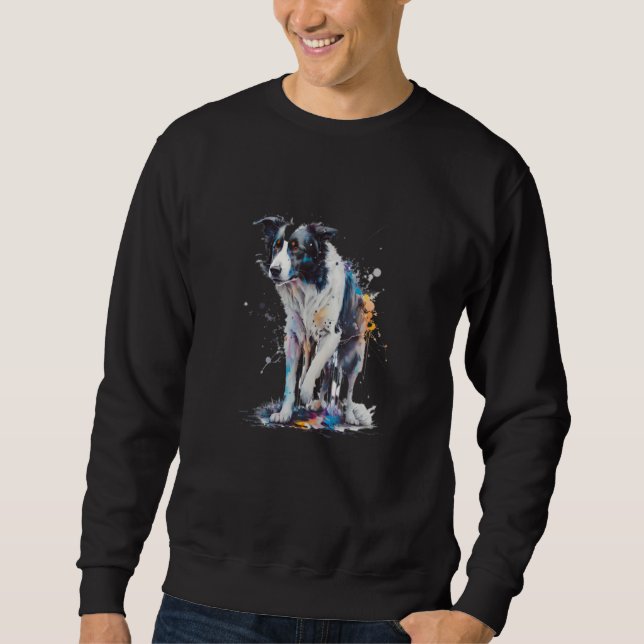 Sweatshirt Sweet Border Collie Dog Portrait_5 (Devant)