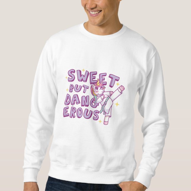 Sweatshirt Sweet but dangerous Karate Unicorn (Devant)