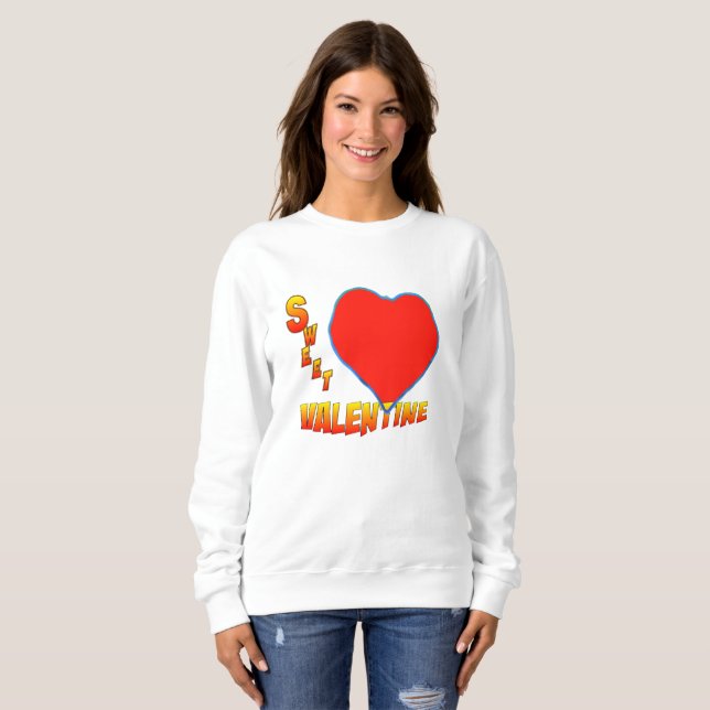 Sweatshirt Sweet Valentine Red Heart féminin Raglan T-shirt (Devant entier)