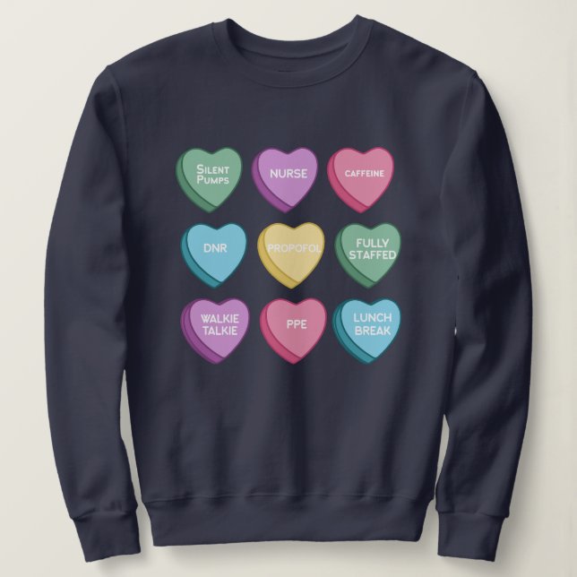 Sweatshirt Sweetheart Nurses Valentine's Day (Design devant)