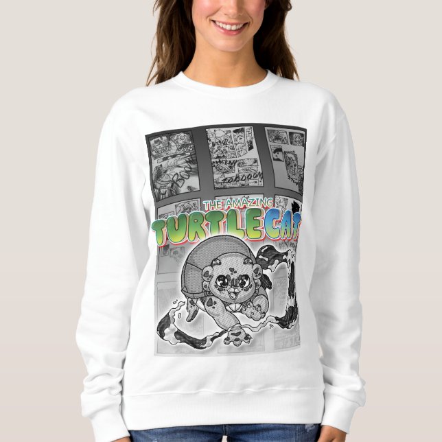 Sweatshirt Swish-a-wssshh Actiony Turtlecat Manga Toned (Devant)