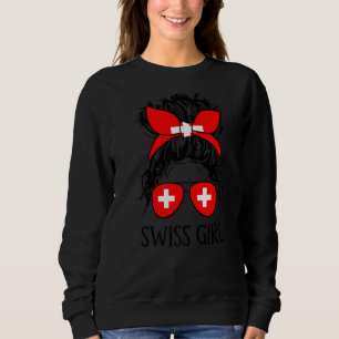 Sweatshirt Swiss Girl Swiss Flag Suisse Pride Mom Messy
