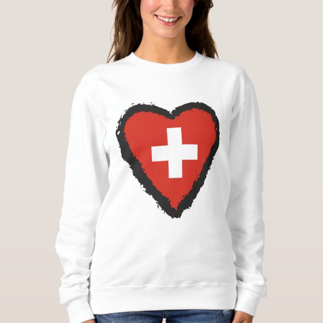 Sweatshirt Swiss Heart - I Love Suisse (Devant)