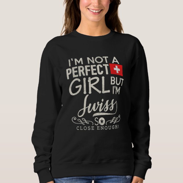 Sweatshirt Switzerland Flag Girl   Swiss Pride Souvenir   (Devant)