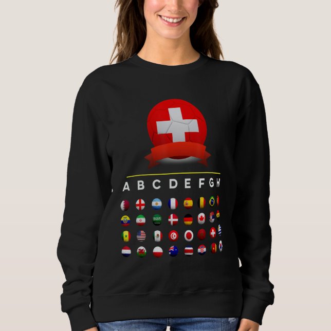 Sweatshirt Switzerland Flag Soccer Football  Flag 32 Soccer (Devant)