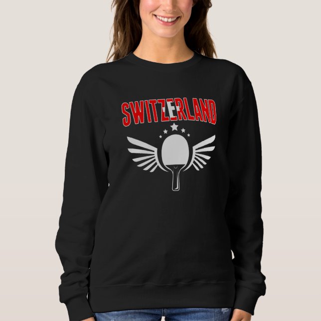 Sweatshirt Switzerland Ping Pong   Swiss Table Tennis Support (Devant)