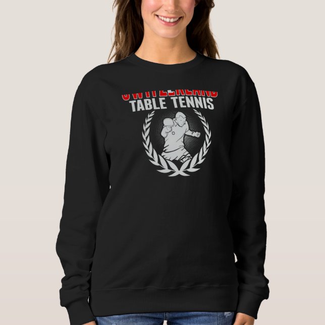 Sweatshirt Switzerland Table Tennis   Swiss Ping Pong Support (Devant)