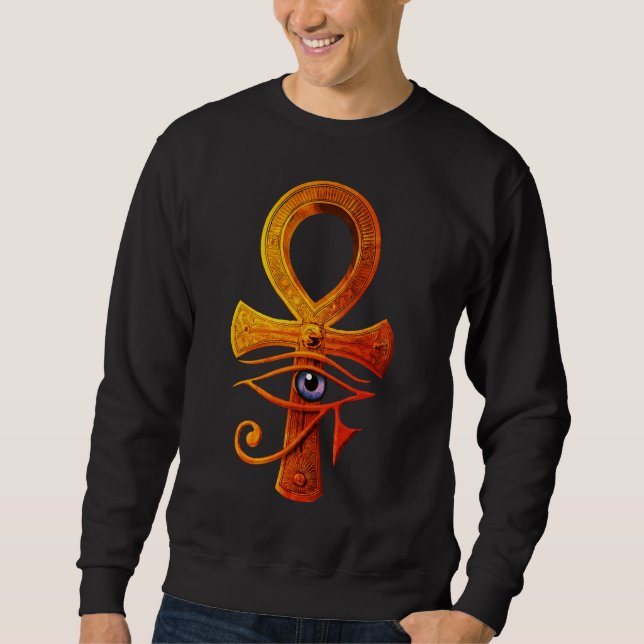 Sweatshirt Symbole antique égyptien Ankh Eye of Horus Protége (Devant)