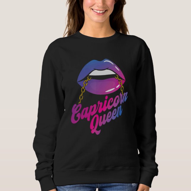 Sweatshirt SYMBOLE CAPRICRAN Queen Zodiac Astrologie d'annive (Devant)
