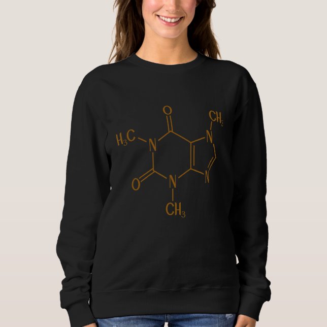 Sweatshirt Symbole chimique de la caféine masculine (Devant)