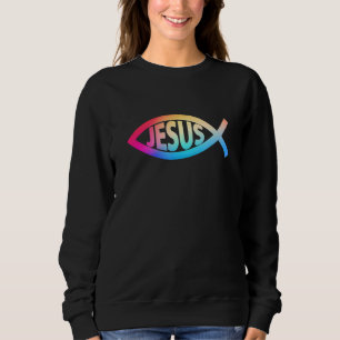 Sweatshirt Symbole chrétien Ichthys Jésus Poisson Enfants Jés