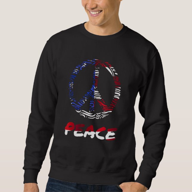 Sweatshirt Symbole de la Paix avec couleurs du drapeau améric (Devant)
